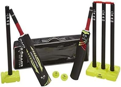 Crazy Cricket Set | Junior Kids Set | 1 x Size 3 Bat and 1 x Size 5 Bat | Kwik Cricket Style Set for the Backyard, Beach or Park | Suitable for approximate ages 8-13 years
