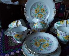 Vtg Gloria New Chelsea Staffs China Teaset