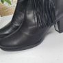 Jose Saenz black leather ankle boots with fringe and stud details - Sz 41 (Fit 7.5-8UK) - Bnwt Rrp 109 Image 4