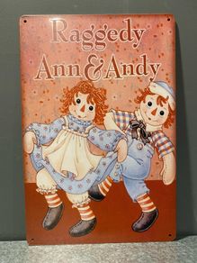 Raggedy Anne and Andy Tin Metal sign