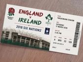 Ireland v England Rugby Souvenir Ticket Twickenham Stadium 17th March 2018