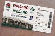 Ireland v England Rugby Souvenir Ticket Twickenham Stadium 17th March 2018