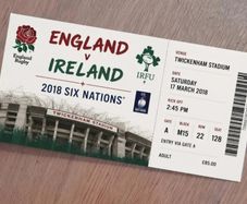 Ireland v England Rugby Souvenir Ticket Twickenham Stadium 17th March 2018