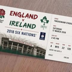 Ireland v England Rugby Souvenir Ticket Twickenham Stadium 17th March 2018