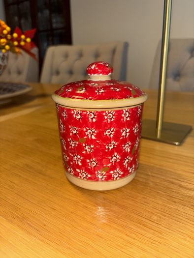 Nicholas Mosse Red Lawn Lidded Sugar Bowl