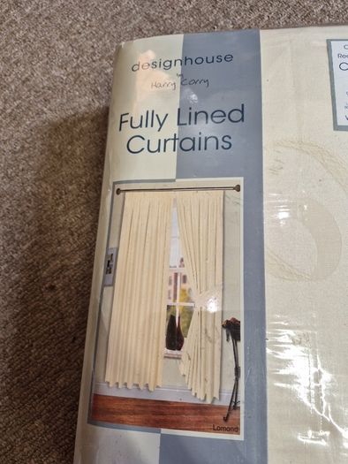 cream fully lined curtains
