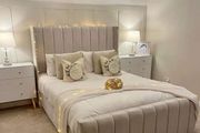 Double Bed Modern Lined Headboard