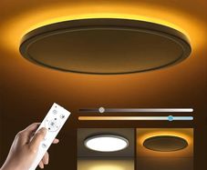 LED Ceiling Light Dimmable 24W, Ceiling Lamp with Remote Control Timeable, 2000K Night Light Warm, Panel 3000K-6500K for Bedroom Kid's Room Living Room Bathroom, Round White 11.8 Inch