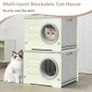 Waterproof Cat House Outdoor & Indoor, Semi-Enclosed HDPE Cat Shelter with Detachable Base - All-Weather Outdoor Cat Shelterfor Small Cats, Dogs, 54x41x31cm Image 7