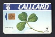 1991 Ireland 5 Unit St. Patricks Day '91 (Shamrock)  (Gemplus GEM1) Call Card Mint. Note this card is not known to have wrapper. Telecom Eireann card number 1028