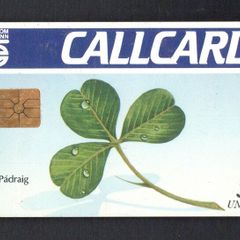 1991 Ireland 5 Unit St. Patricks Day '91 (Shamrock)  (Gemplus GEM1) Call Card Mint. Note this card is not known to have wrapper. Telecom Eireann card number 1028