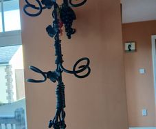Heavy Duty Vintage Wrought Iron Six Bottle Wall Hanging Wine Rack