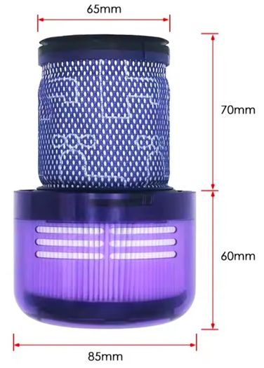 Dyson v12 detect slim replacement filter 2 for 20