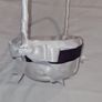Handmade wedding ring cushion and flowergirl basket with purple detail Image 4