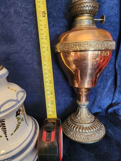 Three French oil lamps