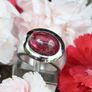 Chunky Retro Tourmaline/Rubellite Ring - 18ct White Gold Image 3