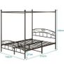 Canopy Bed Frame King Size with Ornate European Style Headboard & Footboard Image 6