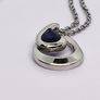 Blue Sapphire Pendant with Chain (Size 20) in Rhodium Overlay Sterling Silver 1.000 Ct. Image 8
