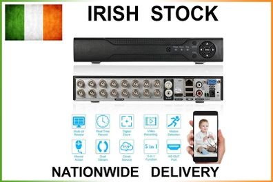 16CH 1080P NVR AHD DVR 5In1 Video Recorder CCTV Home Security