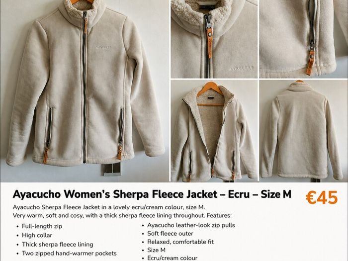 Ayacucho Womens Sherpa Fleece Jacket