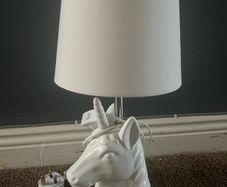 White unicorn table lamp