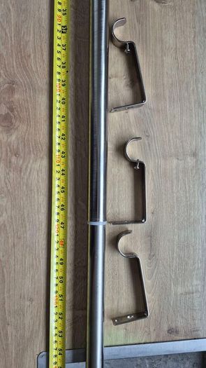 Extendable Curtain Pole 28mm Lesina Chrome Eyelet Pole 1.2m -2.1m