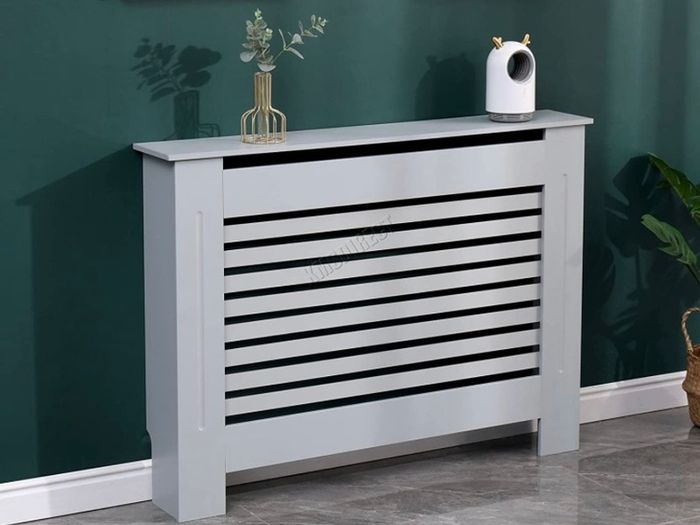 Grey Painted Radiator Cover Wall Cabinet Wood MDF Traditional Modern Small (FREE POSTAGE)
