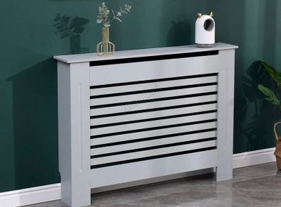 Grey Painted Radiator Cover Wall Cabinet Wood MDF Traditional Modern Small (FREE POSTAGE)