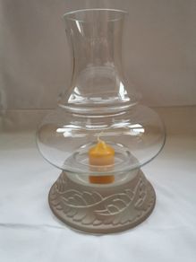 Ornate glass candle holder