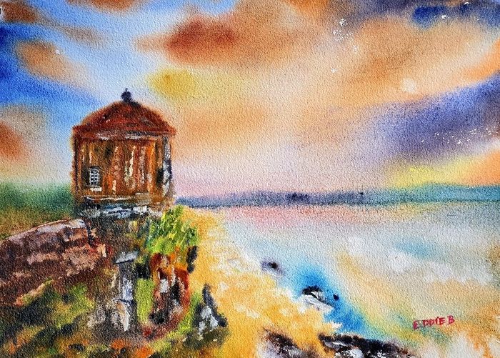 mussenden causeway coast watercolour
