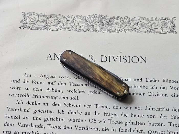 Vintage 1950s Victoria Victorinox Buffalo Horn Executive 74mm Swiss Army Knife Discontinued Collectable