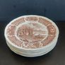 Vintage Set of Six Brown and White Fair Winds, Historical Scenes of Chinese Export to America - "The George Washington at Anchor" Salad Plates by Alfred Meakin Image 10