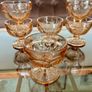 Retro Set of Six 1970s 80s Rose Glass Sundae Glasses Image 3