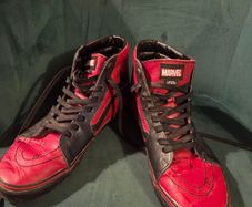 Vans X Marvel SK8-Hi Deadpool black and red leather sneakers