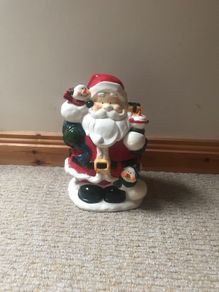 12 Inch High - Porcelain Santa Biscuit / Sweet Jar
