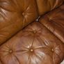 Vintage Mid-Century Modern Leather Sofa & Matching Swivel Armchair Image 4