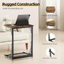 C Shaped Side Table Foldable Laptop Table, Sturdy Steel Frame Base Support Image 5