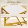 Nesting Coffee Tables, Set of 3 Square Side Tables with Black Metal Frame, for Living Room, Bedroom and Office, White Image 4