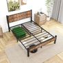 Double Bed Frame with Wooden Headboard Image 4