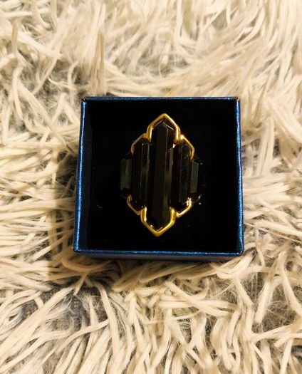 Statement Black Geometric Ring Bold & Elegant