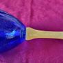 Murano Style Cobalt Blue And Yellow Glass Stemmed Goblet Image 3