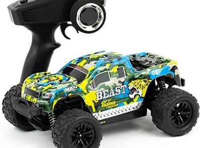 Blue Remote Controlled  remote control RC Car 45 km/h, 1:18, 2 Batteries, 4WD 100 m, Monster Truck RTR Buggy Vehicle Truck Remote Controlled Model Car