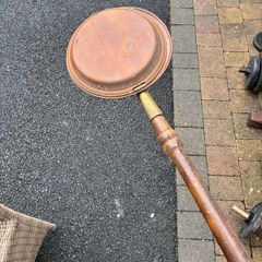 antique copper bed warmer