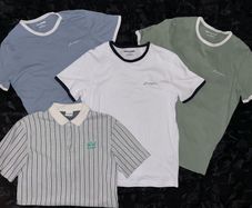 Jack & Jones set of FOUR cotton tee shirts all size Medium like new! Ringer & Polo