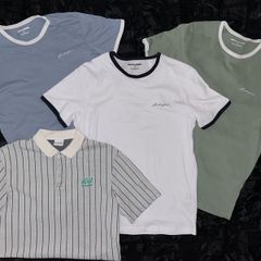 Jack & Jones set of FOUR cotton tee shirts all size Medium like new! Ringer & Polo