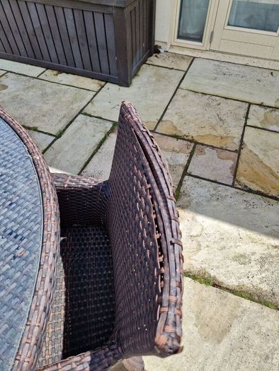 garden table and 3 chairs