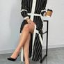 Black and white striped maxi dress Image 7