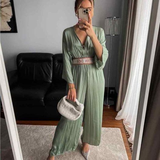 Zara Full Length Wrinkle Effect Jumpsuit