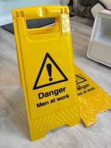 2x Man at work A frame signs
