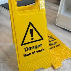 2x Man at work A frame signs